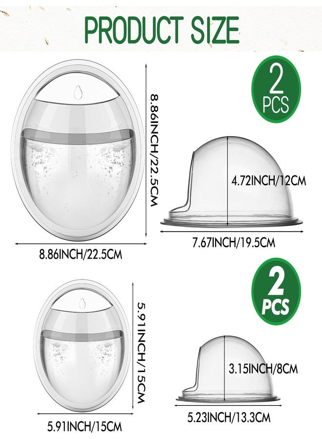 DoubleFill مجموعة DoubleFill المكونة من 4 قطع من أحواض السمك الجدارية المعلقة، مقاس 9 بوصات و6 بوصات، مصنوعة من الأكريليك، على شكل فقاعة مائية، تُستخدم كديكور أو وعاء للنباتات أو مزهرية شفافة. - Image 2
